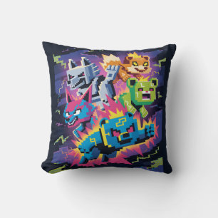 Glitch Rampage Throw Pillow