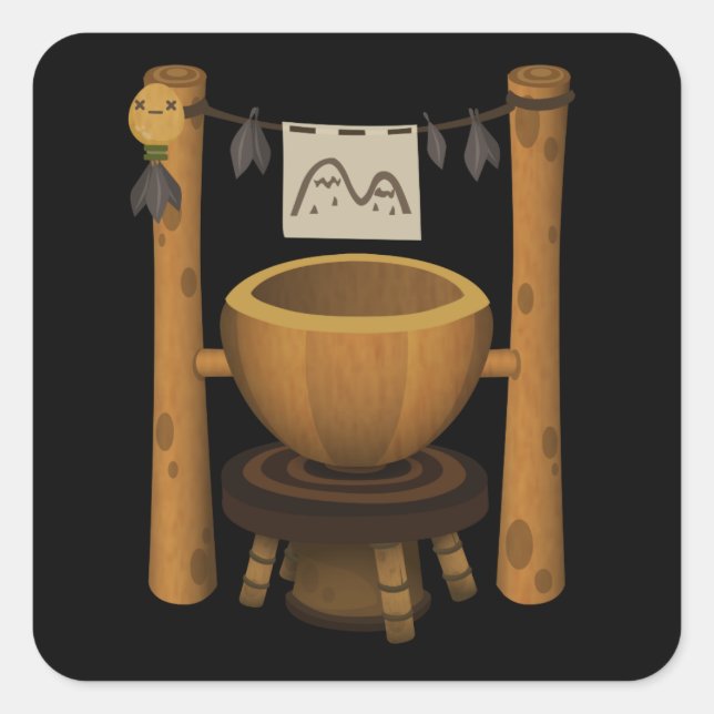 Glitch Shrines npc shrine firebog zille Square Sticker (Front)