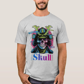 Glitch Skull Samurai: The Digital Age Warrior T-Shirt