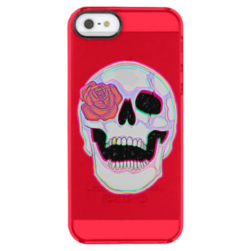Glitch skull clear iPhone SE55s case