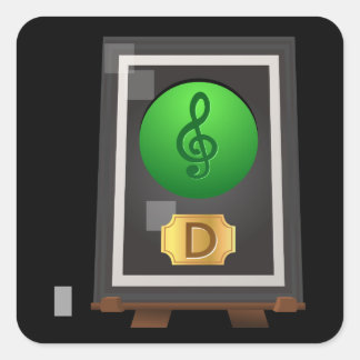 Glitch Trophies trophy music d green Square Sticker