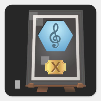 Glitch Trophies trophy music x shiny Square Sticker