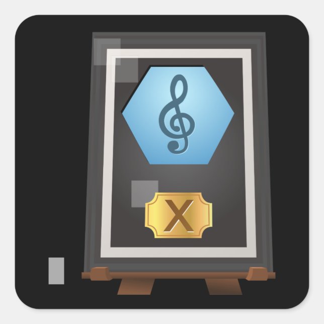 Glitch Trophies trophy music x shiny Square Sticker (Front)