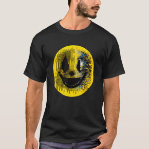 Glitchcore Digital Face Algorithmic Digital Art T-Shirt