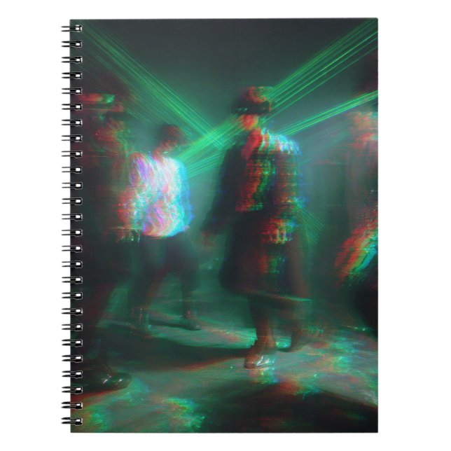 Glitchcore Laser Dance Party Notebook (Front)