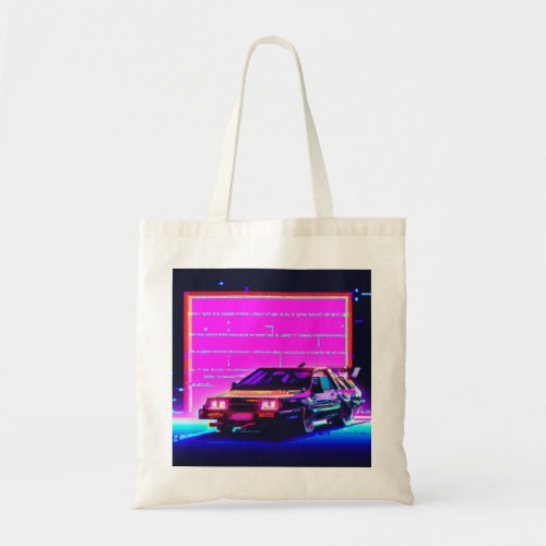 Glitched car tote bag