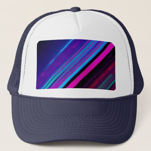 Glitched digital computer error stripes trucker hat