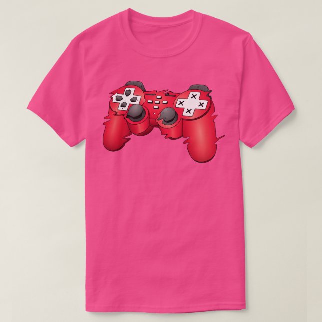 Glitched Joystick For Gamers  T-Shirt (Design Front)