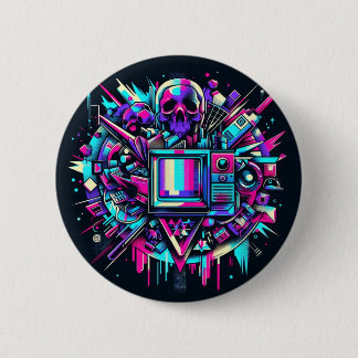Glitched Out Skull - SMPTE Button