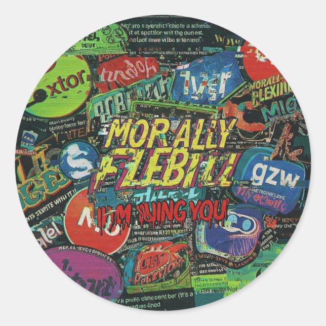 GLITCHED REALITY PATCH - Multiverse Malfunction Classic Round Sticker (Front)