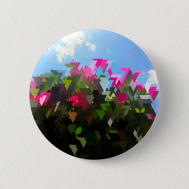 Glitchin' Flowers Button (Front)