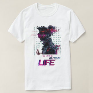 Glitchy Vibes T-Shirt - Bold and Distorted Design