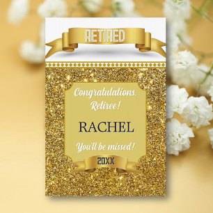 Glitsy! Personalized BIG retirement Card