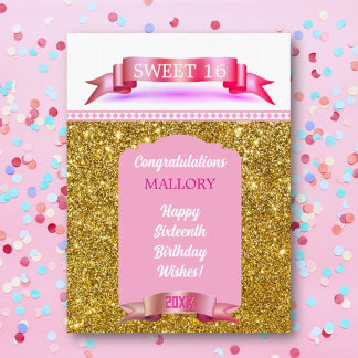 Glitsy! Personalized BIG Sweet 16 Birthdat Card