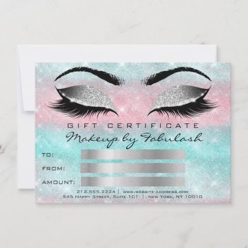 Glitte Lashes Gray Makeup Artist Certificate Gift