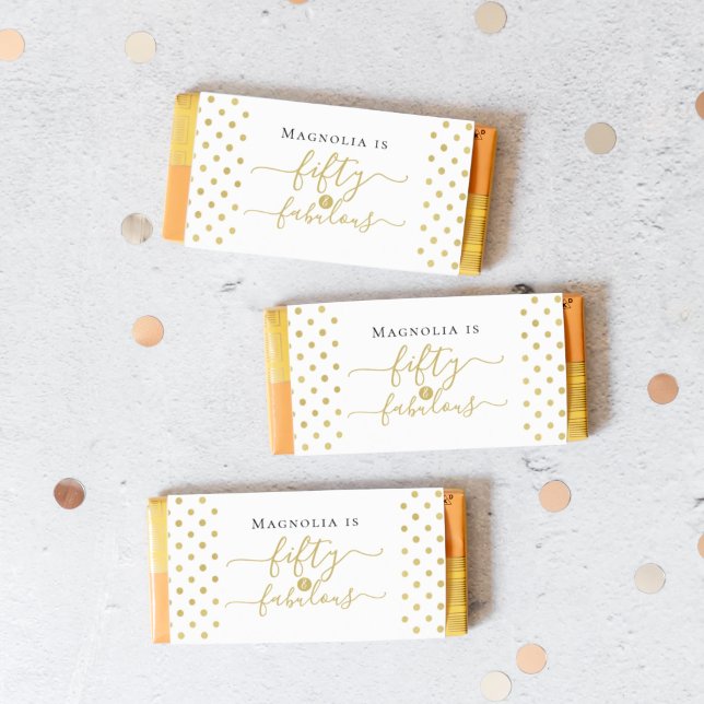 Glitter 50th Birthday Favor Candy Bar Wrapper (Creator Uploaded)