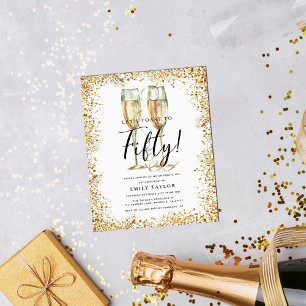 Glitter 50th Birthday Party Budget Invitation