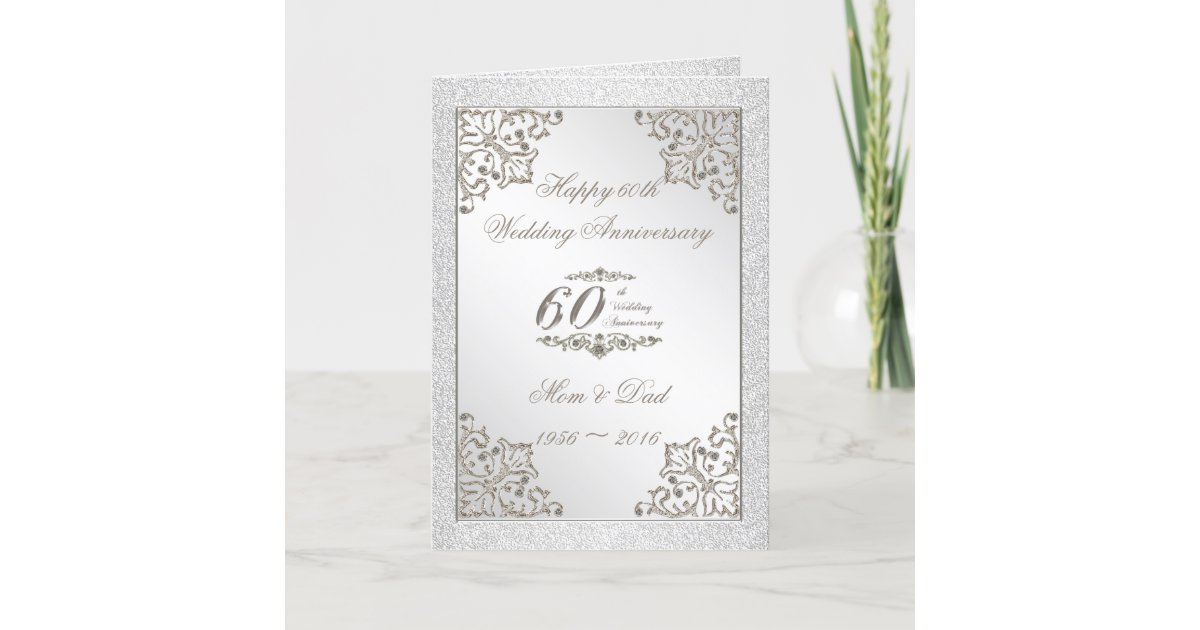 Shining Diamond 60th Wedding Anniversary Card