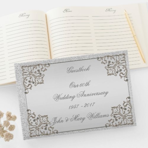 Glitter 60th Diamond Wedding Anniversary Guestbook