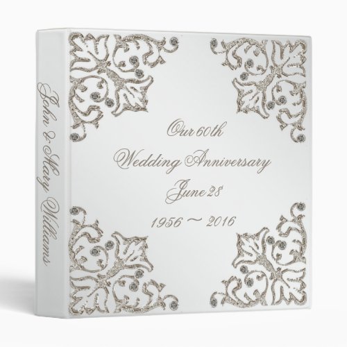 Glitter 60th Wedding Anniversary 1 Binder