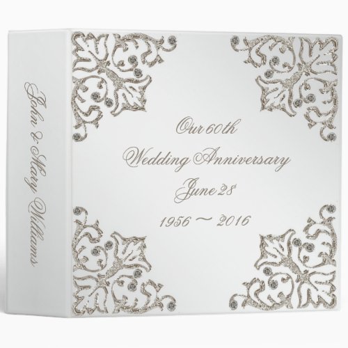 Glitter 60th Wedding Anniversary 2 Binder