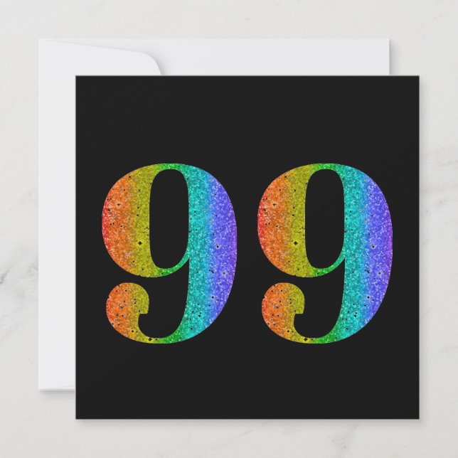 Glitter 99th Birthday Custom Simulated Glitter  Holiday Card (Front)