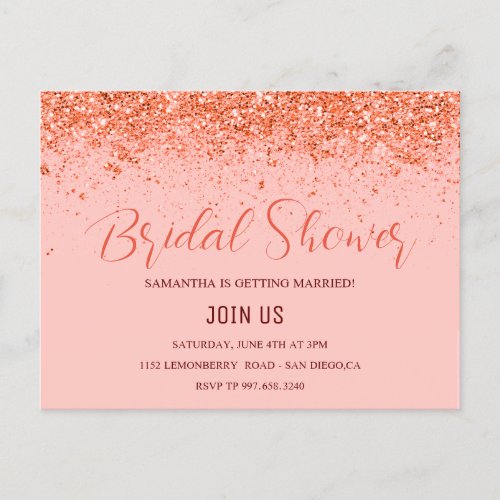 Glitter abstract _ bridal shower invitation