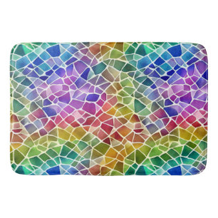 Glitter Abstract Geometric Octagon Bath Mat