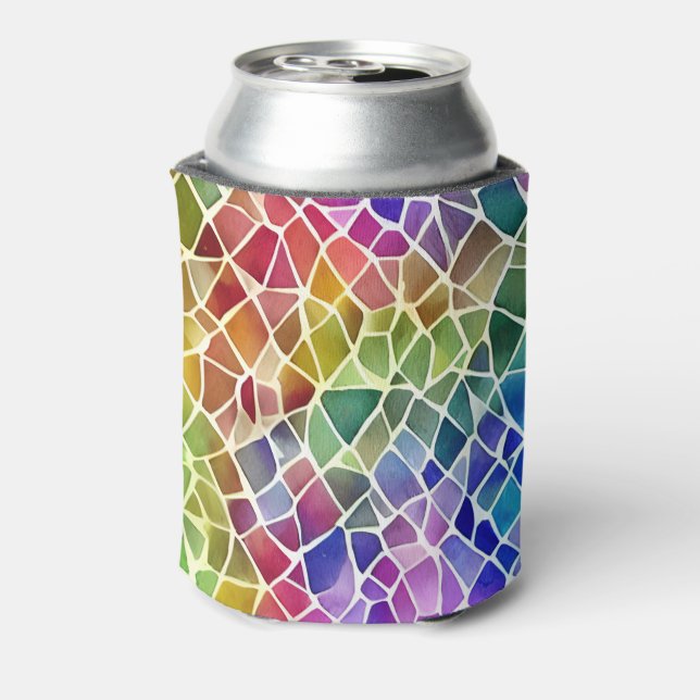 Glitter Abstract Geometric Octagon Can Cooler (Can Back)