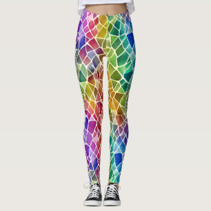 Glitter Abstract Geometric Octagon Leggings