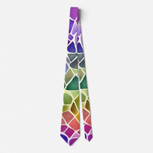 Glitter Abstract Geometric Octagon Neck Tie