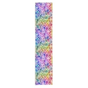 Glitter Abstract Geometric Octagon Short Table Runner