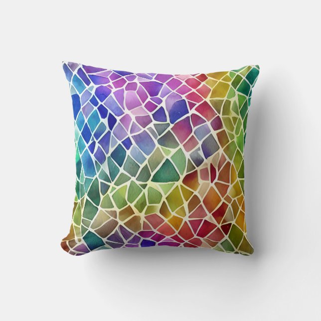 Glitter Abstract Geometric Octagon Throw Pillow (Front)