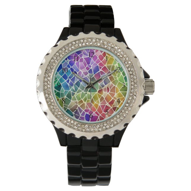 Glitter Abstract Geometric Octagon Watch (Front)