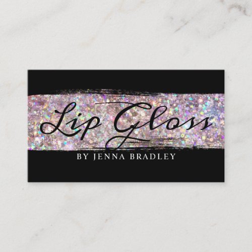 Glitter Abstract Makeup Lip Gloss Stylish Chic Business Card