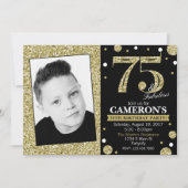 Glitter Adult Milestone Birthday Photo Invitation (Front)