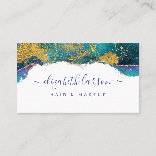 Glitter Agate Elegant Hair Stylish Salon Business Card