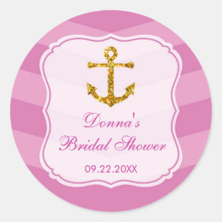 Glitter Anchor Nautical Favor Sticker