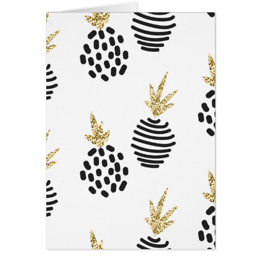 Glitter and black abstract pineapples. cards (Front)