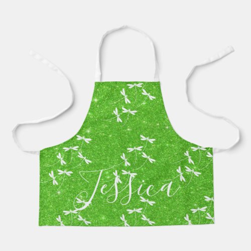 Glitter and dragonflies personalized  apron
