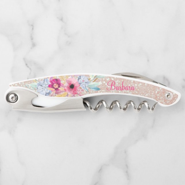 Glitter and Flowers Waiter's Corkscrew (Front)