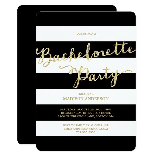 Glitter And Glam | Bachelorette Party Invitation