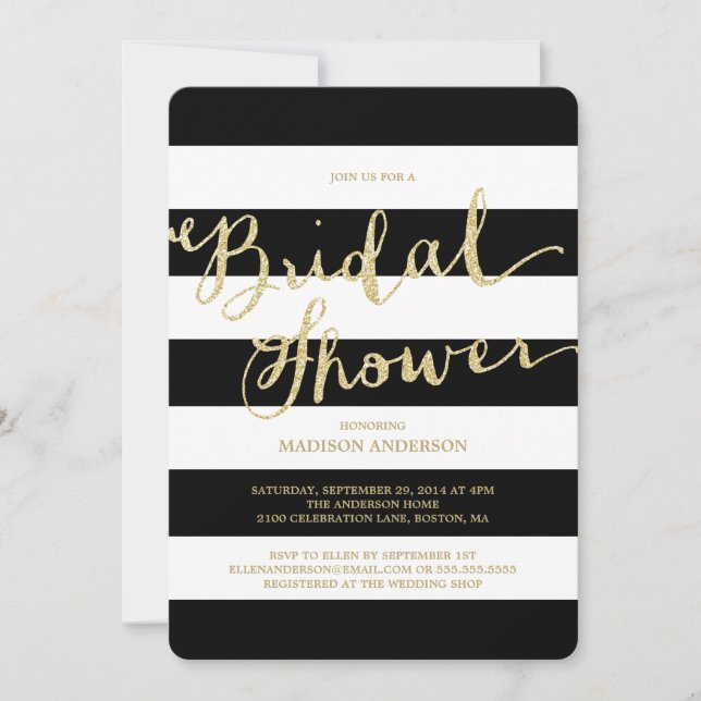 Glitter and Glam | Bridal Shower Invitation (Front)