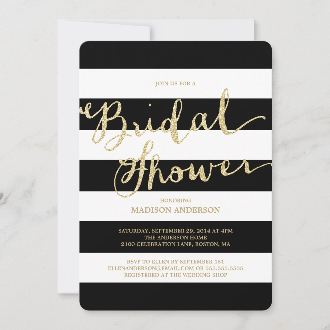 Glitter and Glam Bridal Shower Invitation Zazzle