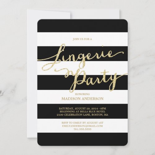 Glitter and Glam | Lingerie Party Invitation