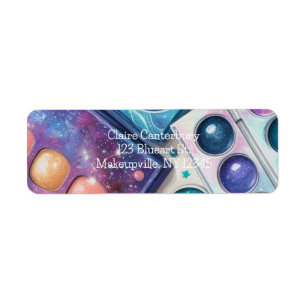 Glitter and Glam Makeup Palettes Return Address Label