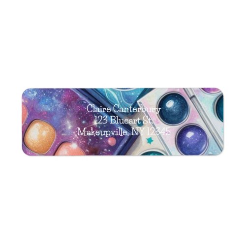 Glitter and Glam Makeup Palettes Return Address Label