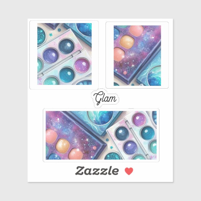 Glitter and Glam Makeup Palettes  Sticker (Sheet)