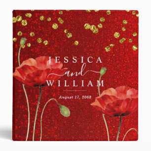 Glitter and gold Elegant Wedding Photo Album 3 Ring Binder
