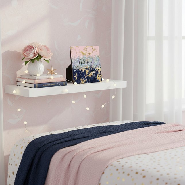 Glitter and marble personalized  plaque (Creator Uploaded)